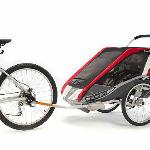 Chariot Cougar 2 Double Twin Bike Carrier Trailer

·Double bike trailer rental. Holds 2 children & up to 100 lbs

·Includes rain & bug cover, storage and bike attachment

·5 pt seatbelt

·Folds for travel; Age 1 & up

·Rented separately, but can convert to jogging stroller, hiking carrier, X-C Ski