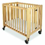 Solid Wood Compact Folding Crib

·Solid wood compact crib rental includes mattress, mattress cover and fitted sheet. 

·Complies with all current safety regulations and has fixed sides. 

·Compact, sturdy, rolls and folds.

·Sleeping surface of 24” x 38”

